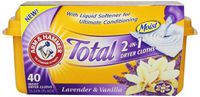 Arm & Hammer Total 2-in-1 Dryer Cloths, Lavender and Vanilla, 40 Count