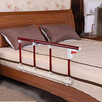 LLF Foldable Bed Rail Safety Side Guard for Elderly, Adults Children Assist Handle Handicap Bed Railing, Non-Slip Grab Handle, Easy to Assemble