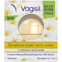 Vagisil Scentsitive Scents V-friendly Bath Bomb Ph-friendly for Sensitive Vaginal Skin, White Jasmine