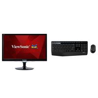 ViewSonic VX2452MH 24 Inch 2ms 60Hz 1080P Gaming Monitor with HDMI DVI and VGA inputs & Logitech MK345 Wireless Combo â€" Full-Sized Keyboard with Palm Rest and Comfortable Right-Handed Mouse