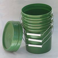 3 Pack Green 1 Gallon Buckets with Metal Handles and Lids
