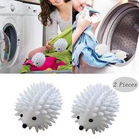 Zoreni Hedgehog Reusable Dryer Balls, Hedgehog Skirt Sweater Washing Ball Soft Laundry Dryer Balls Washing Machine Drying Fabric Softener Alternative (2 Pieces, White)