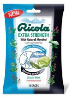 Ricola Extra Strength Cough Suppressant Drops, Glacier Mint, 19 Drops