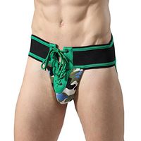 Gocheaper Mens Sexy Straps Briefs Sport Underwear Temptation Fun Triangle Underpants(New) (M, Green)