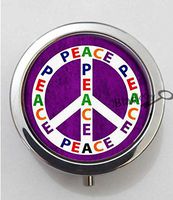 BlackKey Peace Sign 3-Compartment Decorative Pocket Gift Box Case Organizer for Pill, Color 1 -535