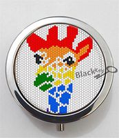 BlackKey Pixel Pattern 3-Compartment Decorative Pocket Gift Box Case Organizer for Pill, Color 1 -2161