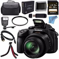 Panasonic Lumix DMC-FZ1000 Digital Camera + Lithium Ion Battery + Sony 32GB SDHC Card + Carrying Case + Tripod + Micro HDMI Cable + Memory Card Wallet + Card Reader + Fibercloth + Flash Bundle