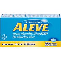 Aleve Caplets, Naproxen Sodium 220 mg (NSAID), Pain Reliever/Fever Reducer, #1 Orthopedic Surgeon Recommended, 100 Count