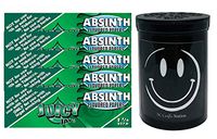 Herb Airtight Container Fresh Kettle with Juicy Jay's Absinth 1.25 Flavored Hemp Rolling Papers 5 Count DC Crafts Nation- Happy Face