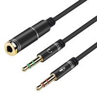 Qingsun 2-Pack Plated 3.5mm Stereo Jack Splitter Cable Adapter Connectors ,3.5mm Male to 2 X Female ,RCA Plug Adapter Audio Y Cable