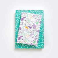Wrappily Reversible Eco-Friendly Wrapping Paper - Great for Birthday, Baby Shower, and Christmas Gift Wrap Use - Floral Designs with Blue, Pink, Rose, Gold, and Silver Colors (Sea Stars)
