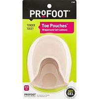 ProFoot Toe Pouches Wraparound Gel Cushion, Women's 6-10, 1 Pair, Fits All Shoe Types