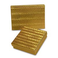 Gold Metallic Jewelry Box 3-1/2" X 3 1/2" | Quantity: 100