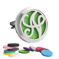 Car Air Freshener Aromatherapy Essential Oil Diffuser Stainless Steel Monogram Intial Locket N