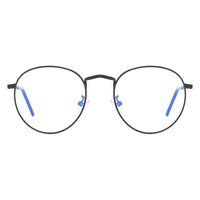 Blue Light Blocking Classic Round Metal Glasses for Women Man Gaming Glasses Anti Blue Ray for Computer Glasses UV400 Protection (Black-2)