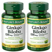 Nature's Bounty Ginkgo Biloba Standardized Extract 120 mg (2 Bottles)