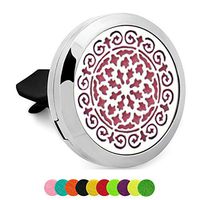 Werylee Car Diffuser Vent Clip Stainless Steel Car Aromatherapy Essential Oil Diffuser Air Freshener Vent Clip Locket with 10 Pcs Replacement Felt Pads