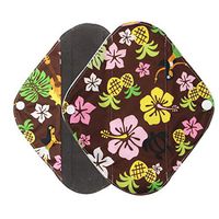 WYTong Washable Heavy Flow Charcoal Bamboo Mama Cloth/ Menstrual Choth Pads/ Reusable Sanitary Pads (Multicolor, L)