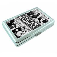 Reefer Madness Vintage Poster Silver Cigarette Case S1 Metal Wallet Id Holder 4" X 2.75" RFID Protection
