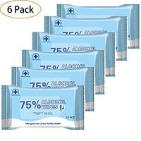 Pack of 6 Flushable Wipes Travel Size,Hand Wet Wipes for All-Purpose Cleaning (60 Wipes,6 Pack)