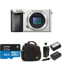 Sony Alpha a6000 Mirrorless Digital Camera - Body only (Silver) Deluxe Bundle