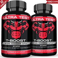 (2-Pack) Stamiron Ultimate Test Boost Premium Nitric Oxide Boost for Men Plus Workout Supplement for Increased Strength, Lean Muscle Mass and Power - 180 Total Capsules