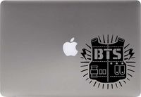 BTS Vest Logo Version 1 Vinyl Decal Sticker for Computer Macbook Laptop Ipad Electronics Home Window Custom Walls Cars Trucks Motorcycle Automobile and More (BLACK)