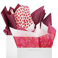 Red Valentine's Day Tissue Paper Gift Wrapping 60 Sheets Set Red Hearts & Red Berries Patterns 26” x 20” Premium Recyclable Bulk, Perfect for DIY Art Craft Decoration, Gift Wrapping by BllalaLab