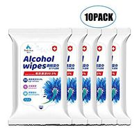 (Easy to Carry) Alcohol Detergent Wipes (10Pack, 100Wipes), Large Alcohol Wet Wipes (8"x 6"), 75% Portable Hand Alcohol Wipes for All-Purpose Cleaning Travel Home Use