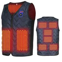 Heated Vest， APP Intelligent Temperature Adjustment Eight Heaters Heated Jacket(Battery Not Included) (XL)