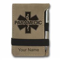 Mini Notepad, Paramedic, Personalized Engraving Included (Light Brown)