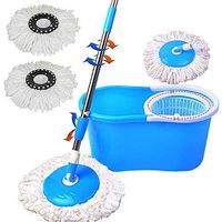 theoneshop66 Rotating 360° Head Easy Magic Floor Mop Bucket 2X Head Microfiber Spinning