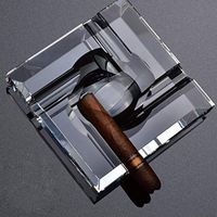 EWT Designer Crystal Quad Cigar Ashtray 4 Cigars(6"x6"x1.20")