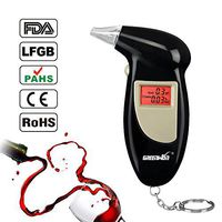 GREENWON Breathalyzer, Keychain Digital Alcohol Tester, Alcohol Tester, Audible Alert Alcohol Tester, Portable with LCD Display Personal Use, Black