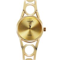 ELEOPTION Women Bracelet Watch Quartz Watch with Round Dial Chain Hollow Out Bangle Stainless Steel Band Free Women's Watch Box (Gold)