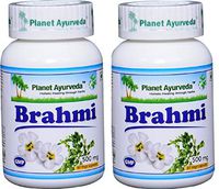 Planet Ayurveda Brahmi, 500mg Veg Capsules - 2 Bottles