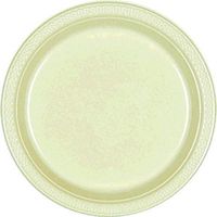 Leaf Green Round Plastic Plates | 7" | Pack of 20 | Party Supply