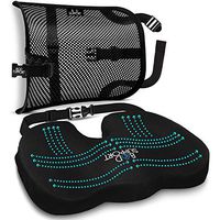 BOD 360 Degrees Fully Adjustable Memory Foam Seat Cushion and Lumbar Support Suited for Office Chairs, Ergonomically Designed to Alleviate Back Pain Sciatica Relief for Car, Truck, Driver, Seniors