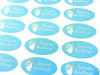 Pack of 30 Christian, Religious Christmas Oval Stickers, Colorful Envelope Seals Labels for Cards, Festive Craft and Decoration