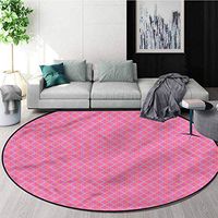 RUGSMAT Modern Modern Machine Washable Round Bath Mat,Floral Circular Shapes Coffee Table Mat Non-Skid Living Room Carpet Diameter-31