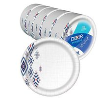 Dixie Everyday Paper Plates,10 1/16" Plate, 220 Count, Amazon, 5 Packs of 44 Plates, Dinner Size Printed Disposable Plates (2 Sets(220 Count))