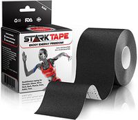 Starktape Kinesiology Recovery Athletic Tape. Knee Taping, Elastic Therapeutic Tape for Injuries Shoulder Wrist Muscle Shin Splints. Latex Free Adhesive, Uncut 2 in x 16.4 Feet Roll Black