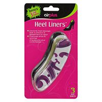 Airplus Fashion Print Heel Liner Shoe Cushion Liner for Comfort and Pain Relief, Womens, 3-Pair