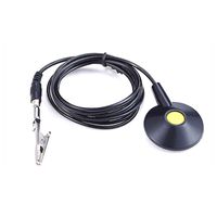 ESD Grounding Cable Coiled Core Suction Cup - FEITA Anti-Static Ground Wire with Conductive Pad Sucker and Ring Buckle Claw, Alligator Clip (8 Feet)