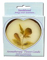 AUROSHIKHA CANDLES & INCENSE Flower Candle Sandal Hexagon 1 Unit