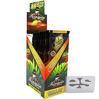 KingPin Pure Hemp Mango Tango Flavored Wraps (Box of 25 Packs, 4 Wraps Per Pack) with ES Scoop Card