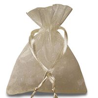 Ivory Organza Drawstring Bags | Quantity: 30 | Width: 6"…