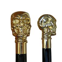 Vista International Gold Skull Brass Walking Stick