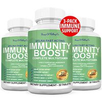 Immune Support Immunity System Booster with Echinacea Supplement, Vitamin C, Manganese & Zinc - Better Than Elderberry - Healthy Stress Response, Healthy Respiratory System & Immune Defense - 3 Pack