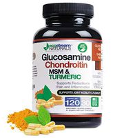 All Natural Glucosamine, Chondroitin, MSM, Turmeric, Boswellia and Collagen Complex by Ecostream Naturals - Joint Relief Support - Anti-Inflammatory - 120 Capsules